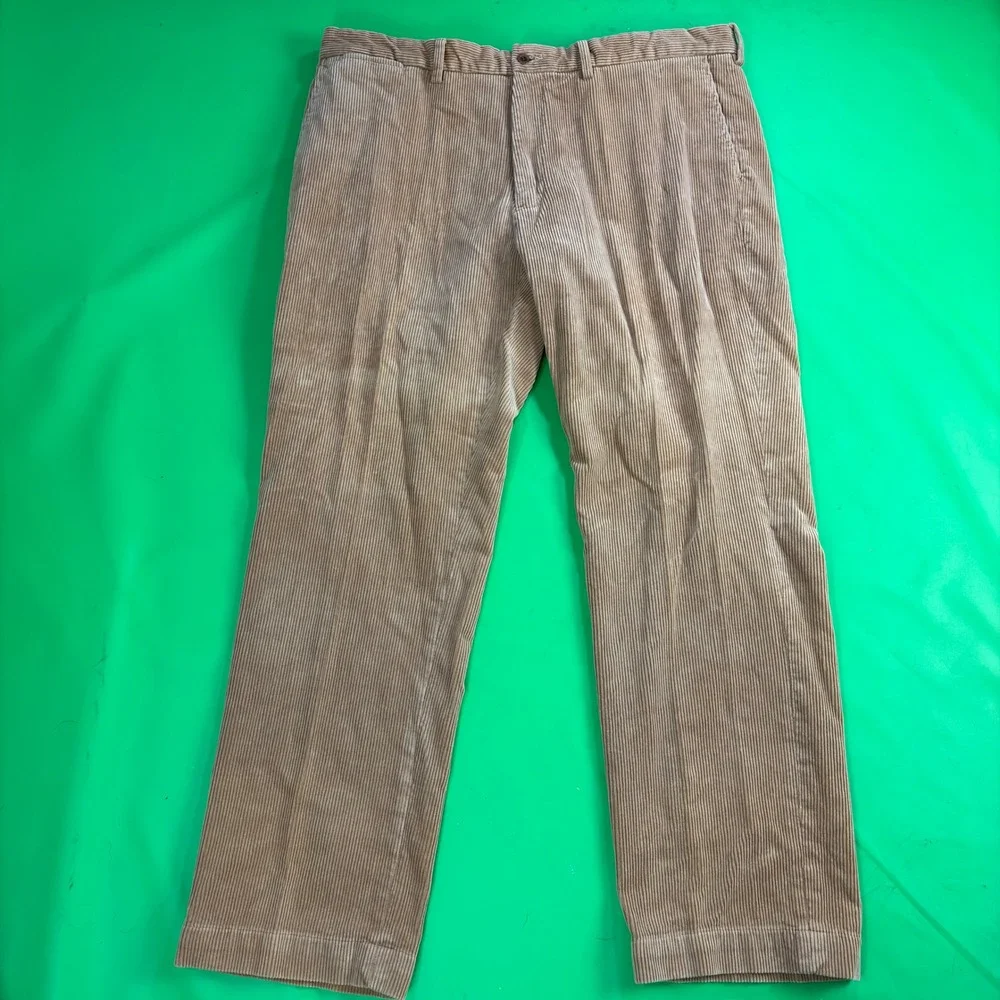 Polo Ralph Lauren Preston Pant Mens 42/32 Tan Corduroy Straight Leg 100% Cotton